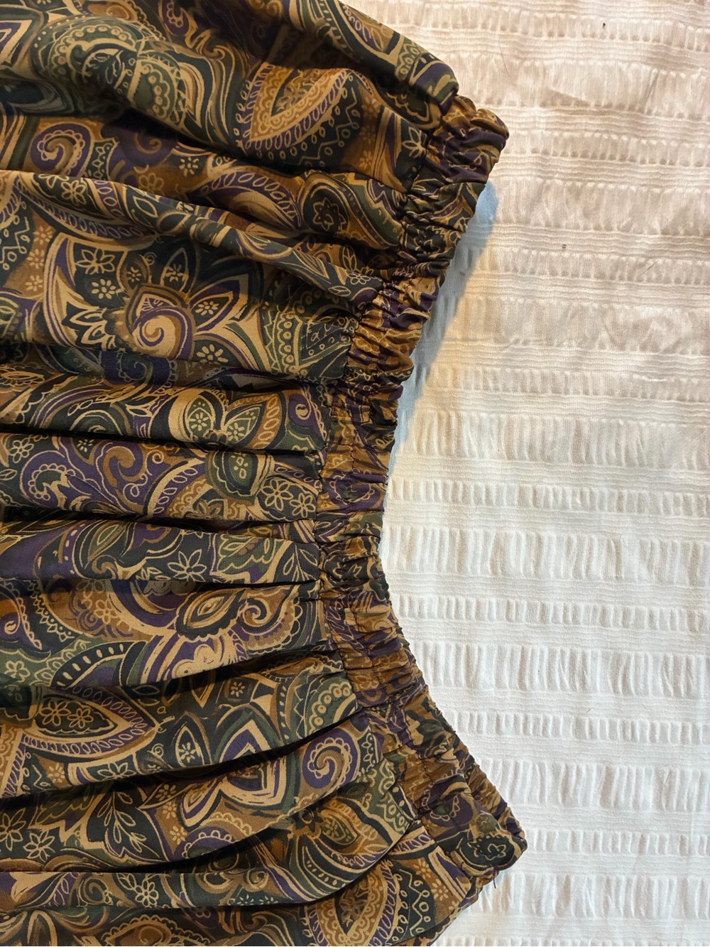 Leslie Fay Dresses Petite vintage pleated skirt in a rich multi-color paisley - Picture 2 of 7